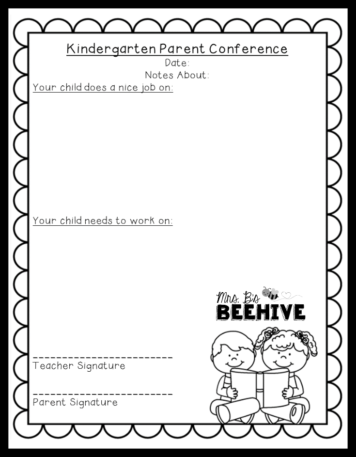parent conference form freebie mrs bs beehive parent conference forms