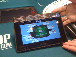 A Blackberry Playbook tablet being used for the new 'ChipTic' tracking system