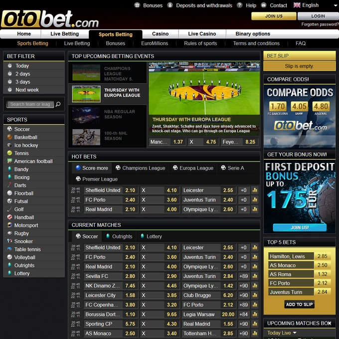 Otobet Bookmaker Otobet Screen