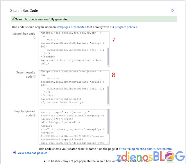 code - Memasang Google Adsense for Search