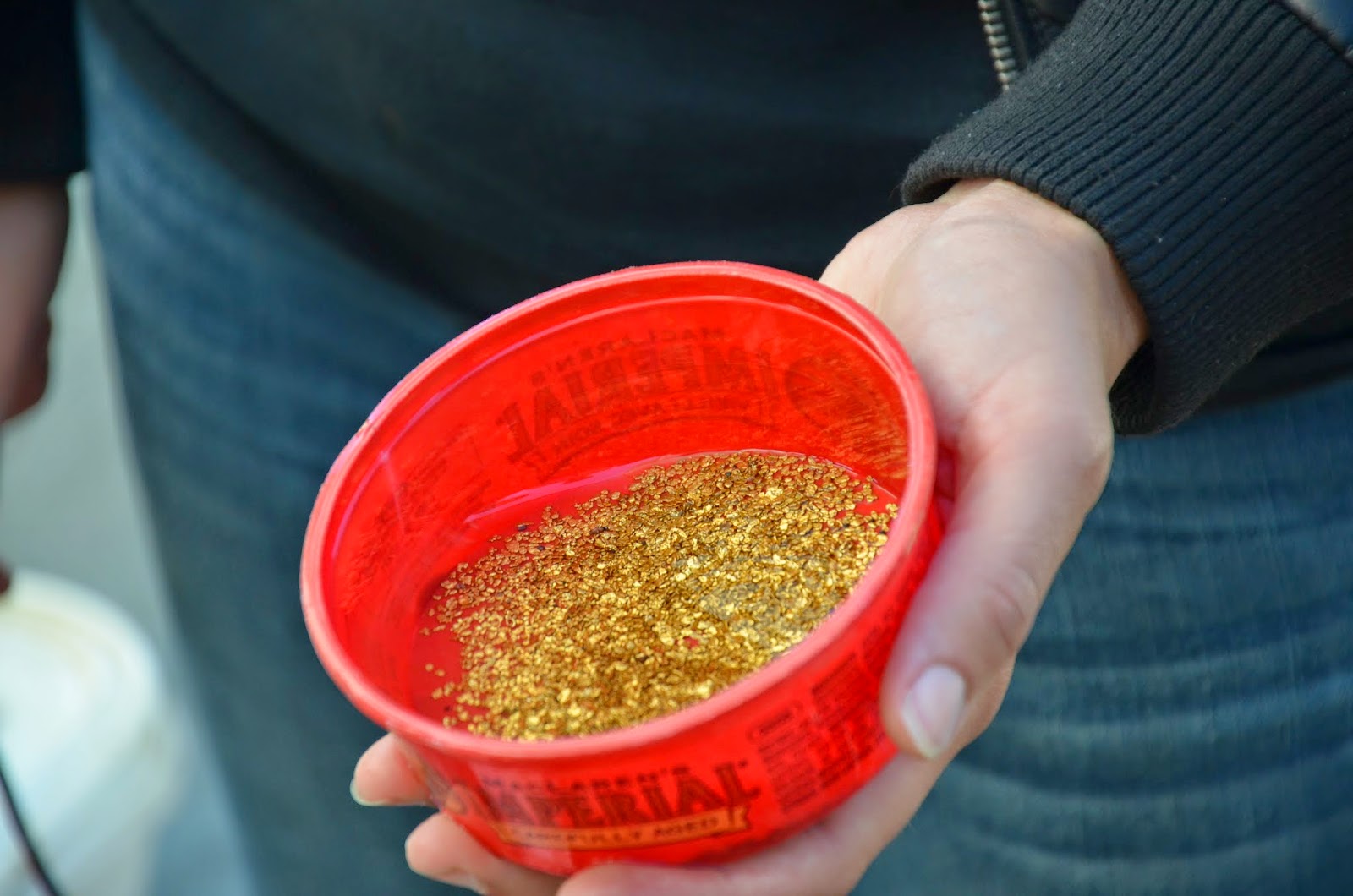 small container of gold.