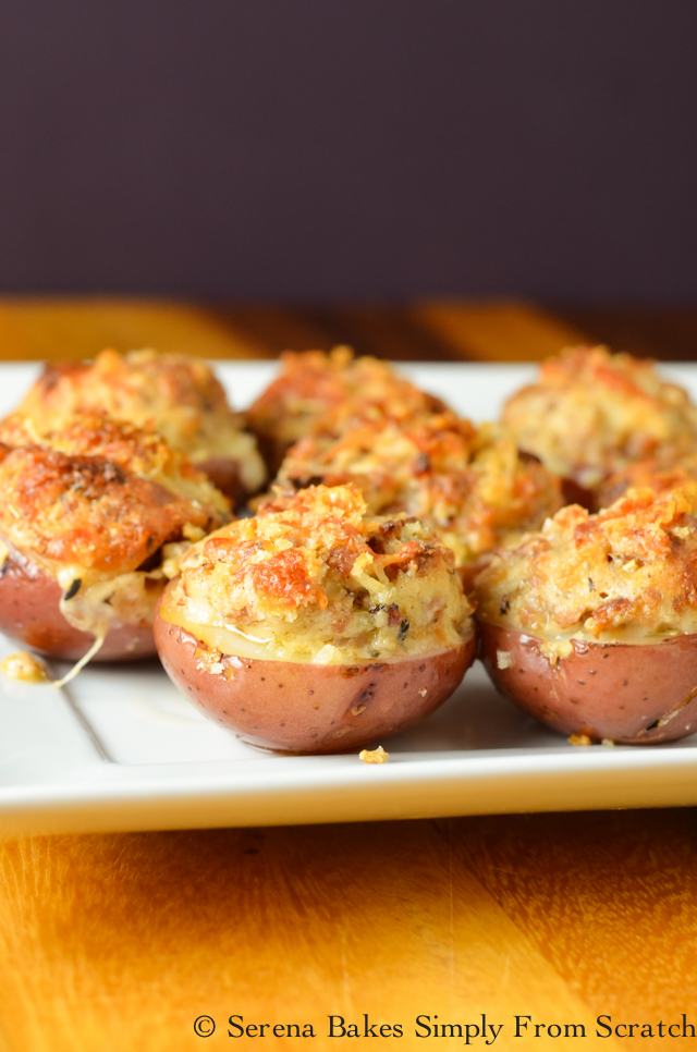 Cheesy Sausage Stuffed Red Potatoes