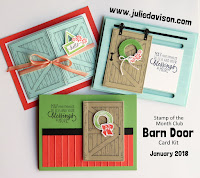 Stampin' Up! Barn Door Card Kit for January 2018 Stamp of the Month Club ~ 2018 Occasions Catalog ~ www.juliedavison.com/clubs