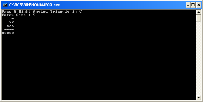 C Program Code: Draw A Right Angled Triangle