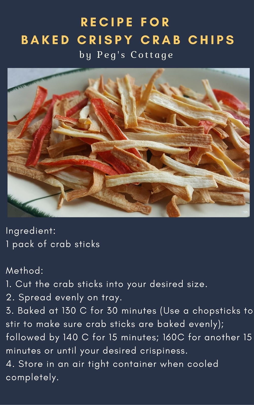 RECIPE FOR CRISPY CRAB CHIPS 烘蟹条