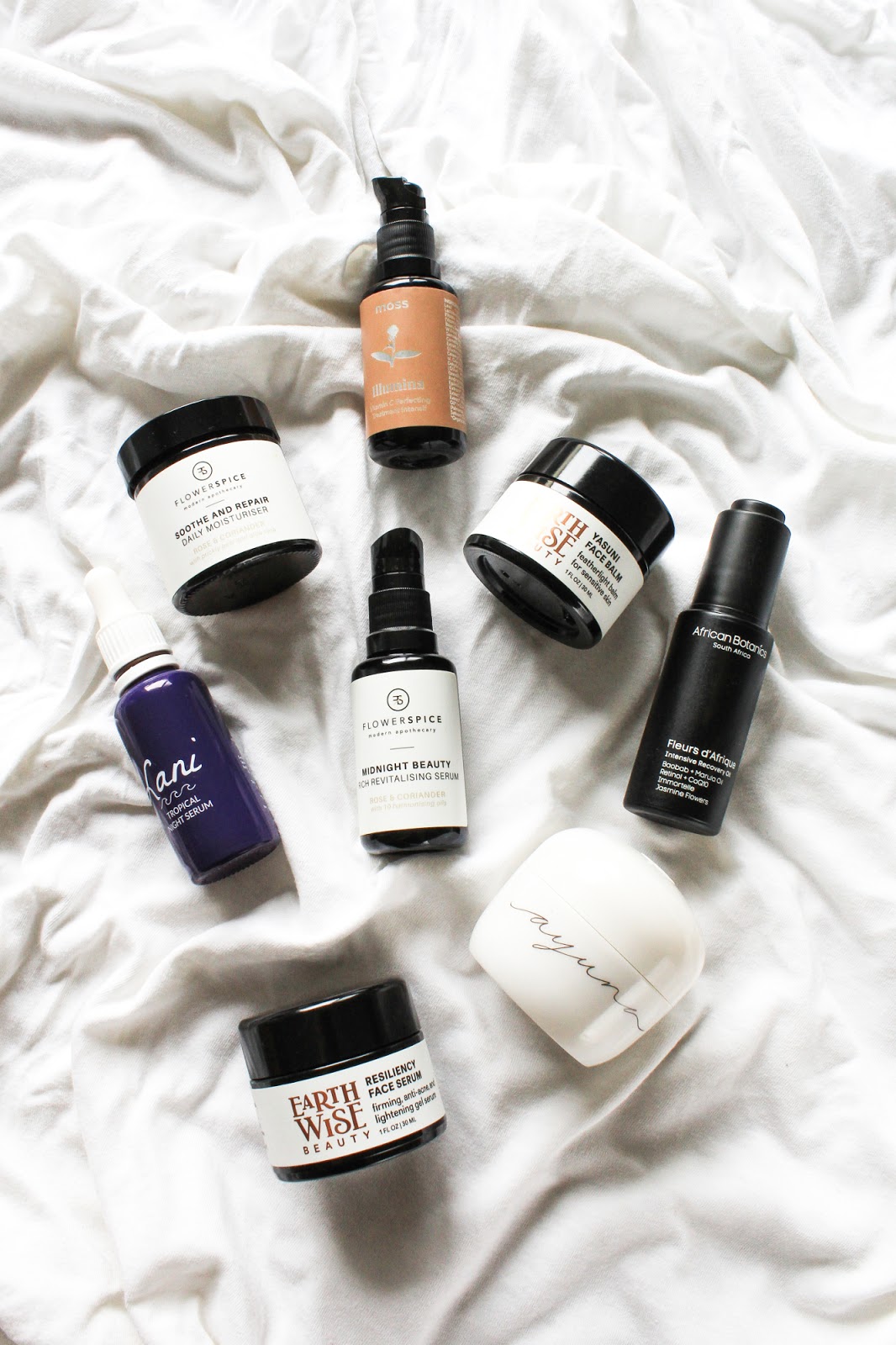 Evening Skincare Routine featuring Ayuna, Moss, Earthwise Beauty, Flower and Spice, African Botanics, Lani Evening Skincare Routine featuring Ayuna, Moss, Earthwise Beauty, Flower and Spice, African Botanics, Lani