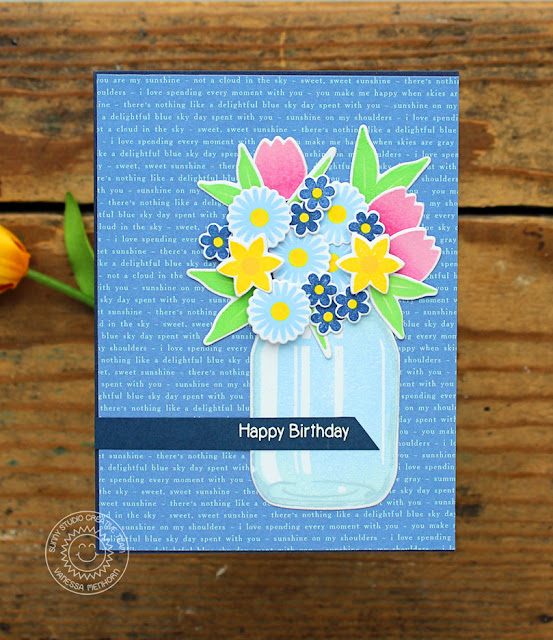Sunny Studio Stamps: Vintage Jar and Family & Friends Happy Birthday Card by Vanessa Menhorn