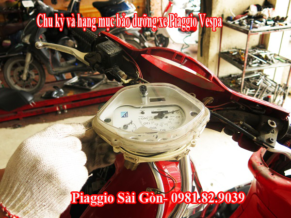 Chu kỳ và hạng mục bảo dưỡng xe Piaggio Vespa