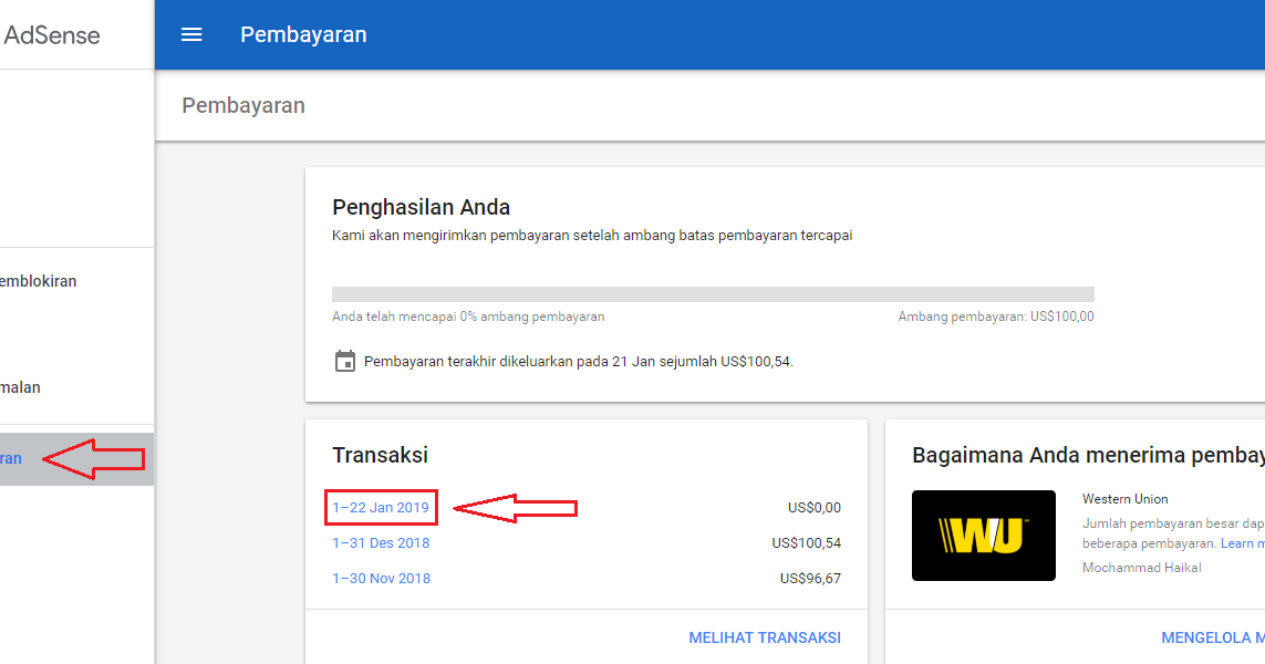 Cara Setting Metode Pembayaran AdSense dengan Western Union (Panduan Lengkap & Terbaru)