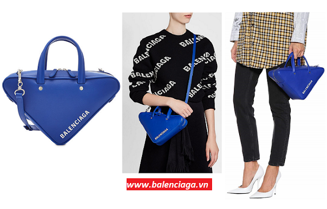 Túi xách Balenciaga Triangle Pouch M blue Balenciagavn