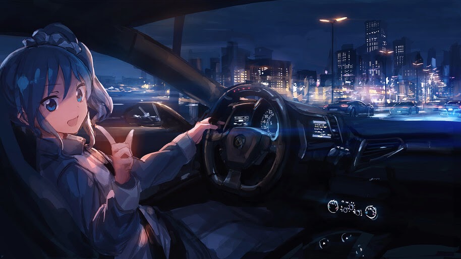 Anime, Girl, Driving, 4K, #4.653