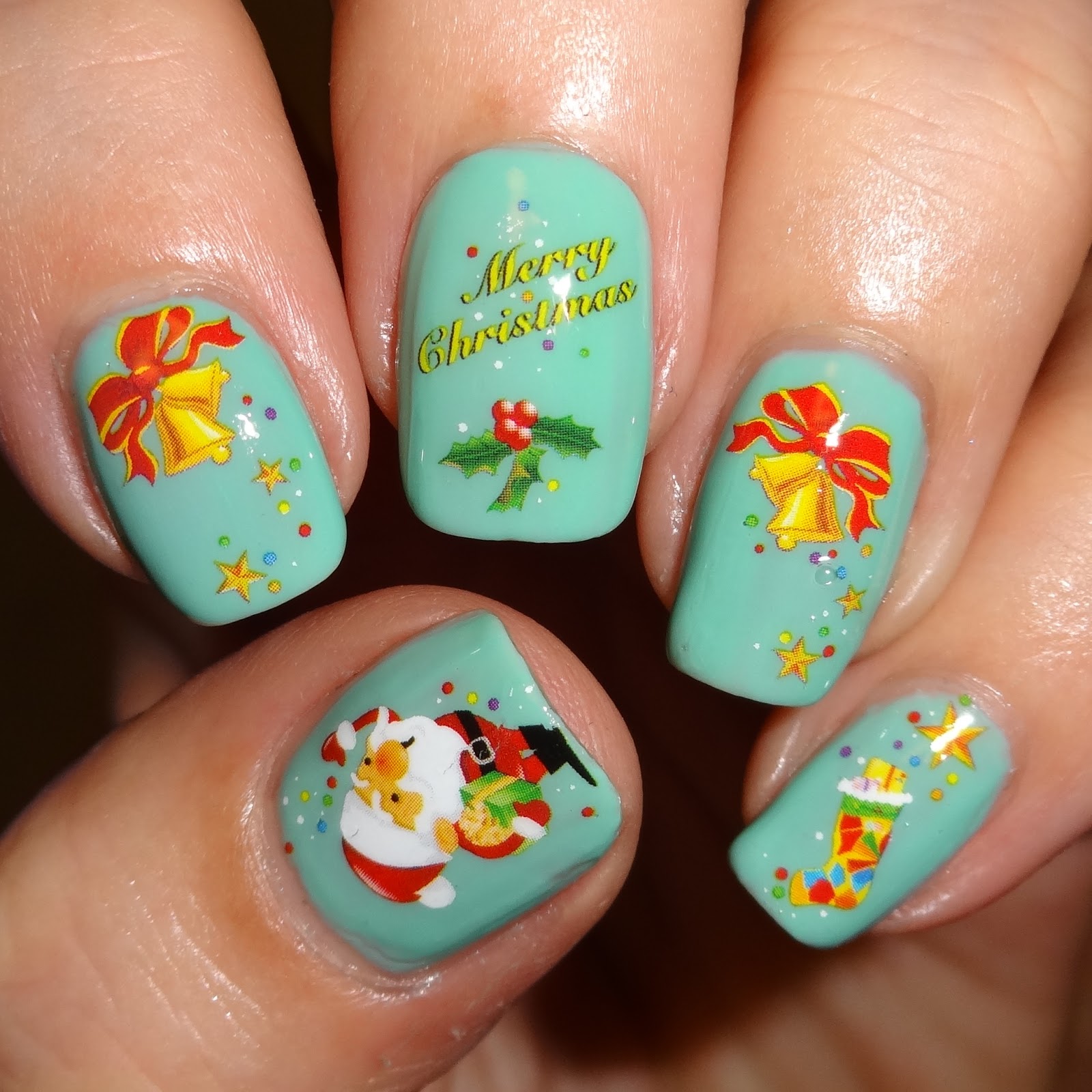 Wendy's Delights Colourful Christmas Nail Water Decals from Sparkly Nails