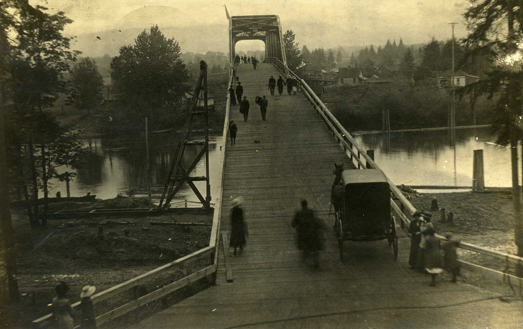 Bridge at Woodland, Washington, ca. 1900s vintage everyday