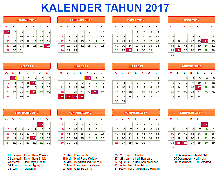 Kalender Indonesia Lengkap Dengan Libur Nasional Dan Cuti Bersama
