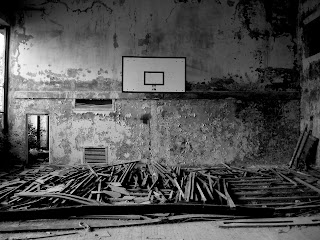 Basketball Basket Urban Place Black and White Photo HD Wallpaper
