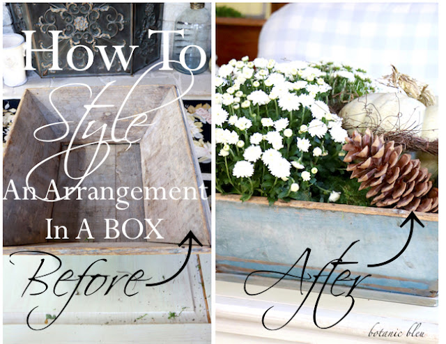 How to style an arrangement in a box or dough bowl