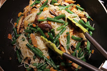 Asian Green Bean Mushroom Pho Noodle Fry