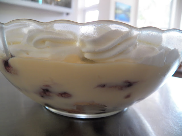 Blackberry Jam Trifle, side view