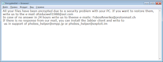 Phobos Ransomware note записка