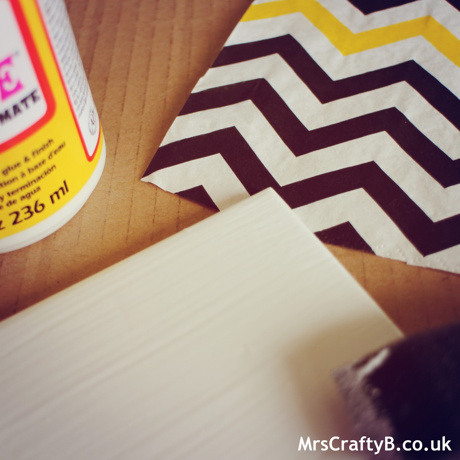 Mrs Crafty B How to Decoupage with Paper Napkins Make a Tile Coaster