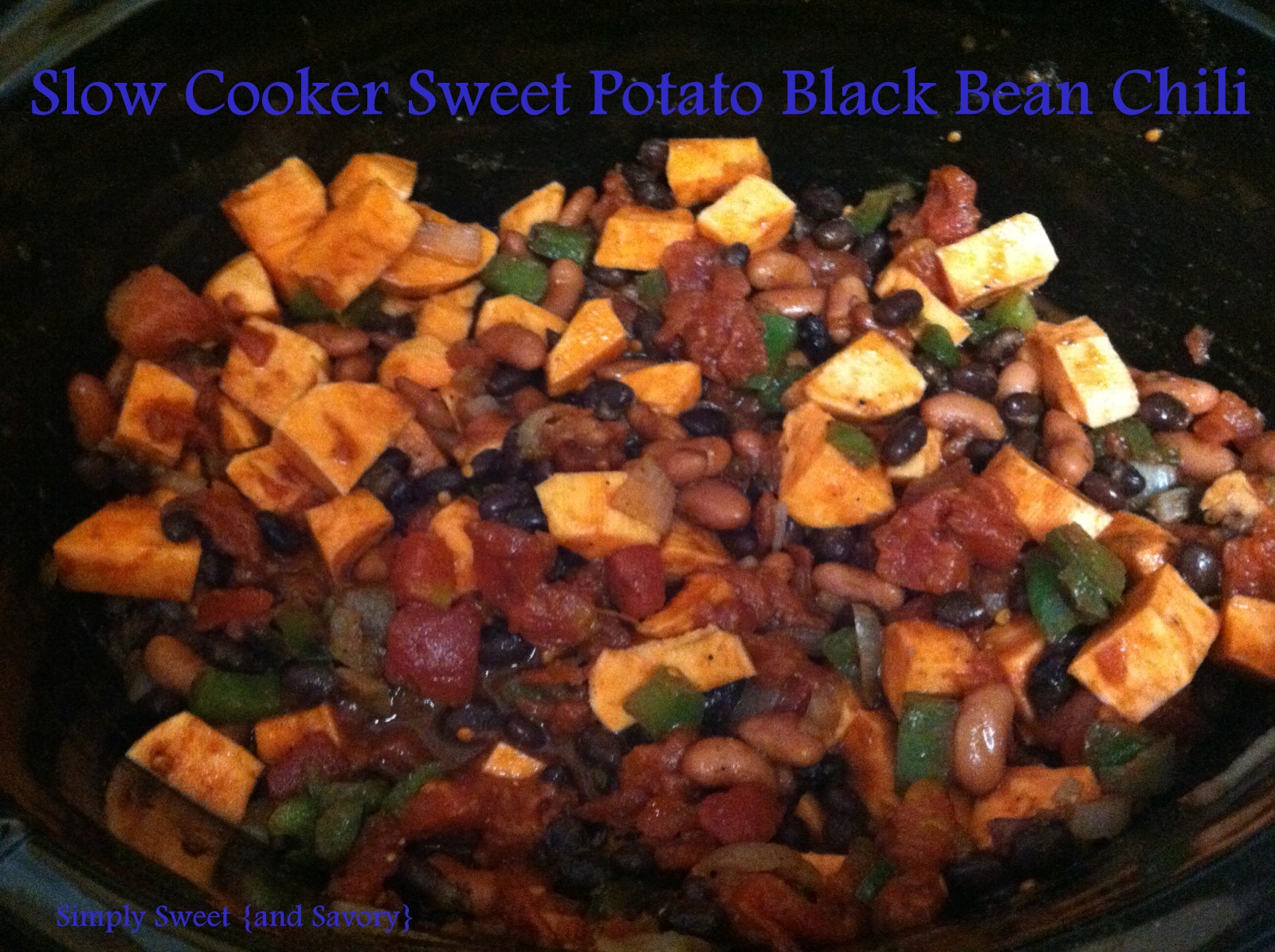 Simply Sweet {and Savory} Slow Cooker Sweet Potato Black Bean Chili