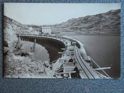 pantano de pena, foto antigua, muro, embalse, Valderrobres, Beceite