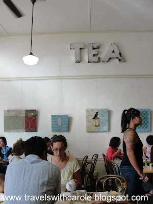 interior of Tea Room Café in Petaluma, California