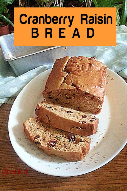 Cranberry Raisin Bread Recipe @ treatntrick.blogspot.com