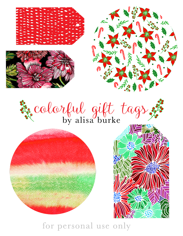 FREE DOWNLOAD: colorful gift tags