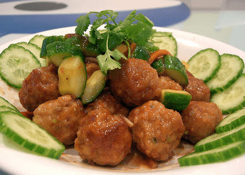 Chicken Meatballs with Sweet and Sour Sauce