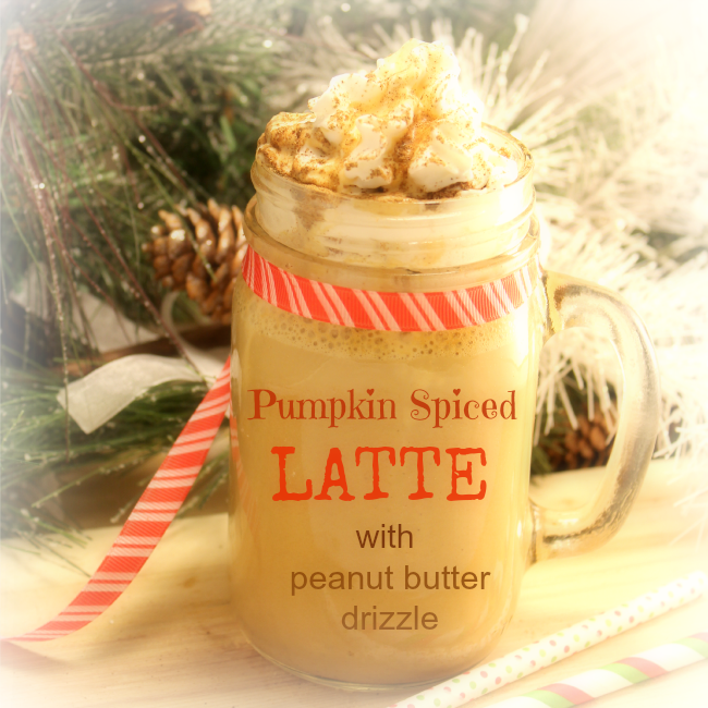 Latte with pumpkin, peanut butter, and cream