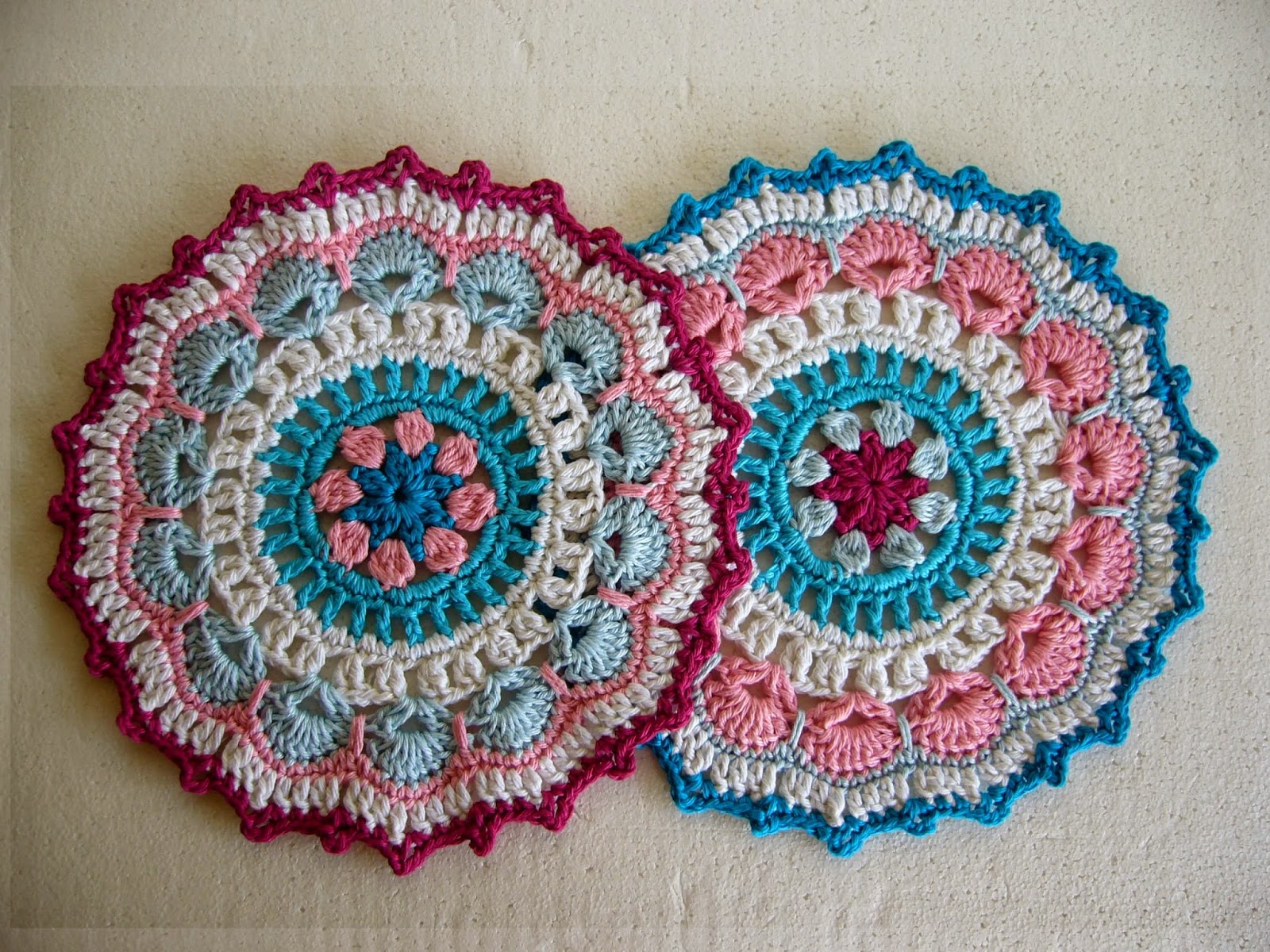 Twin crochet mandalas