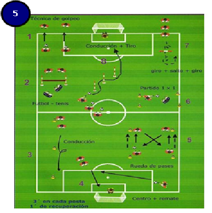 FÚTBOL ENTRENAMIENTOS: CIRCUITO FÍSICO-TÉCNICO 5. GRAFICO