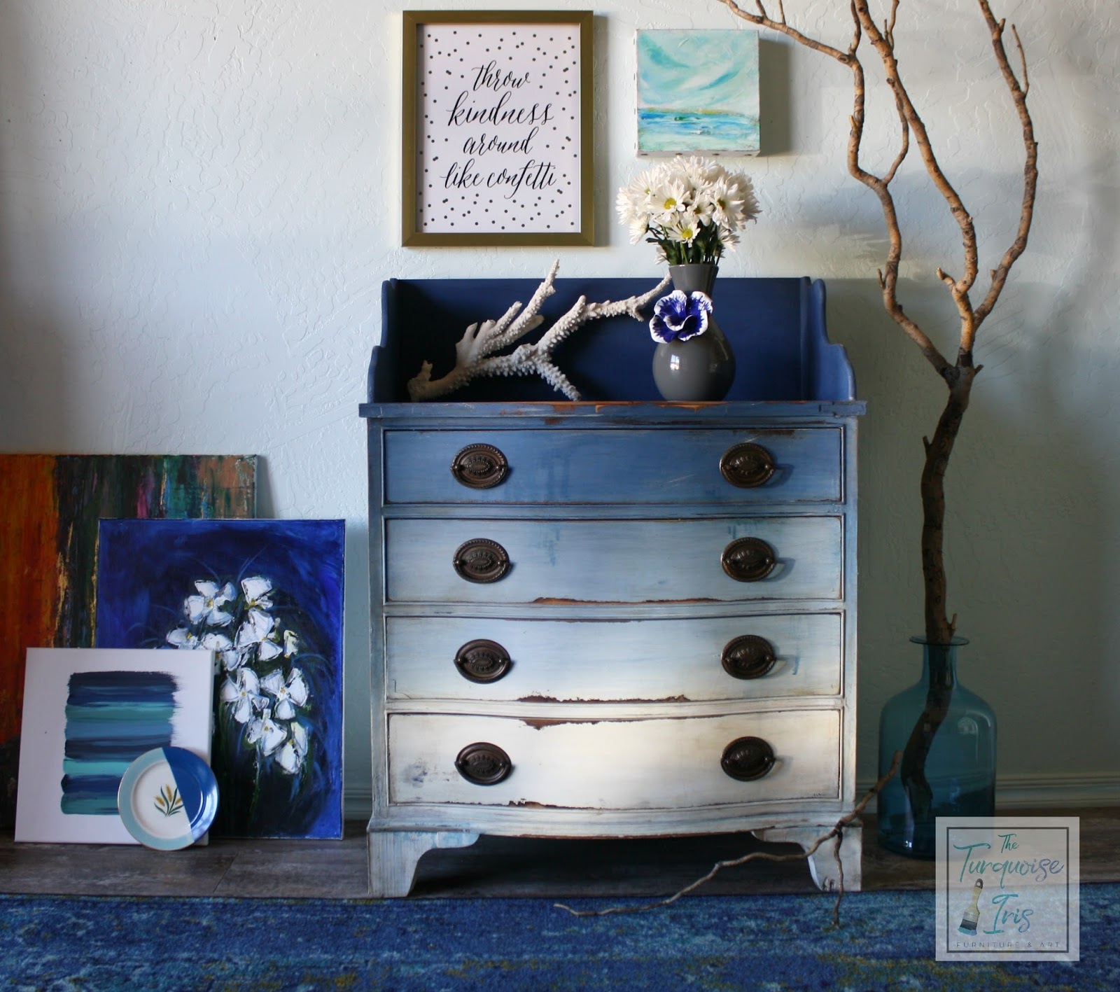 The Turquoise Iris Furniture & Art Blue & White But Not Traditional