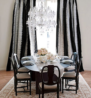 Silver and Black Curtains Drapery Interior Design