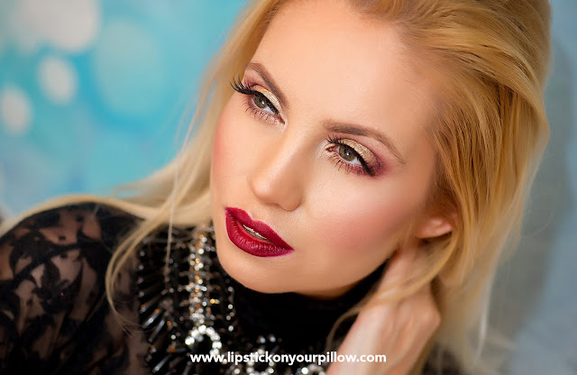 Night Out GLAM Gold & Cranberry Makeup Look - Lipstick on your pillow ...