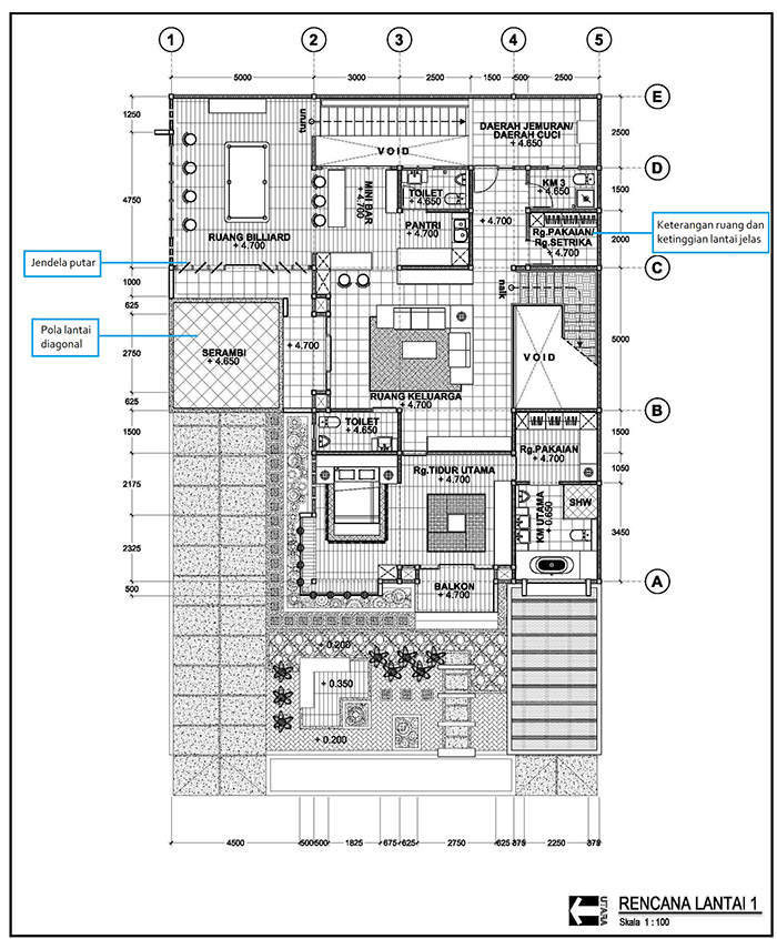 Cara 1 Menggambar Denah Rumah Type Minimalis Teknik Architect - Riset