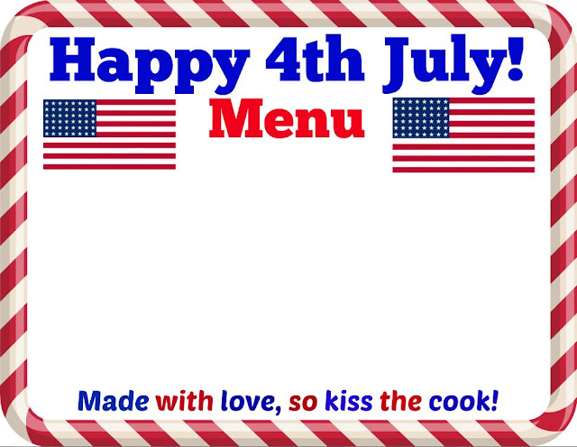 4Th Of July Menu Template