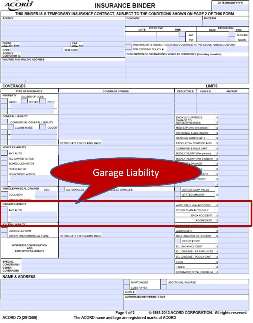 garage keepers coverage simply easier acord forms acord 75 binder instructions garage keepers coverage simply easier acord forms acord 75 binder instructions