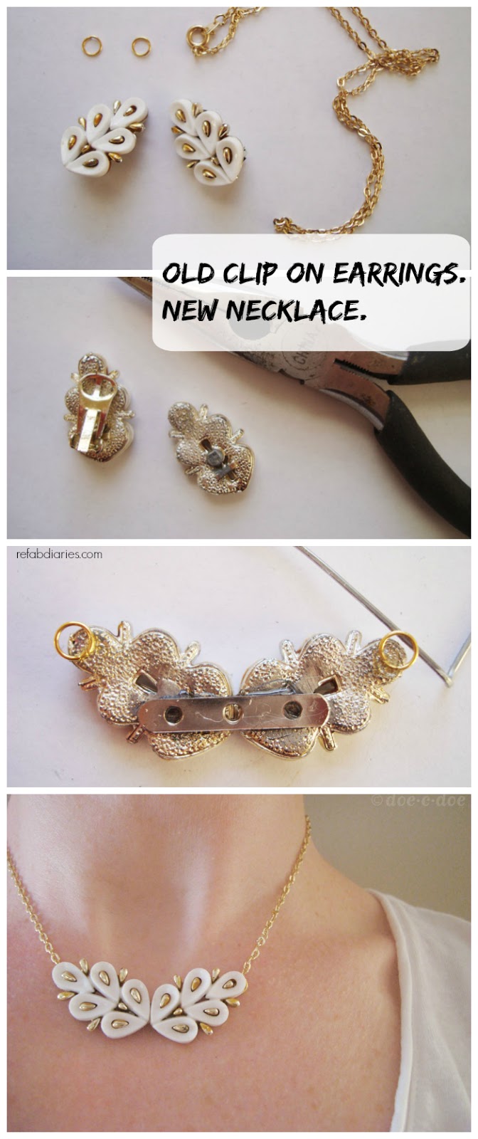 Upcycle Cliponearring Pendant the ReFab Diaries