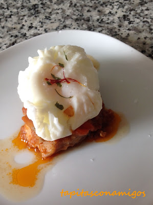 Bacalao a la vizcaina con huevo