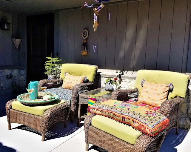 Boho ‘make-do redo’ patio reveal - MSL chairs www.BoHoHome.com @bohosusan