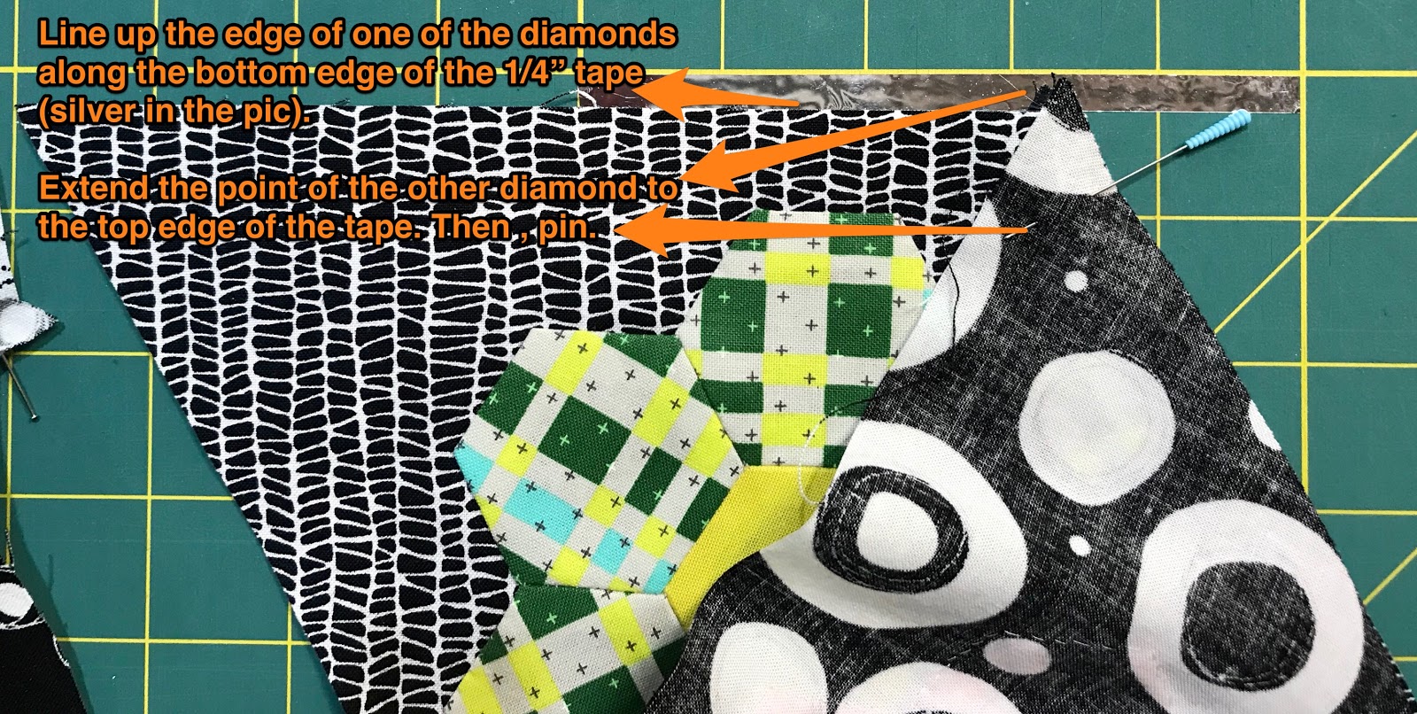 Quilter Beth's Blog Tip for Sewing 60Degree Diamonds