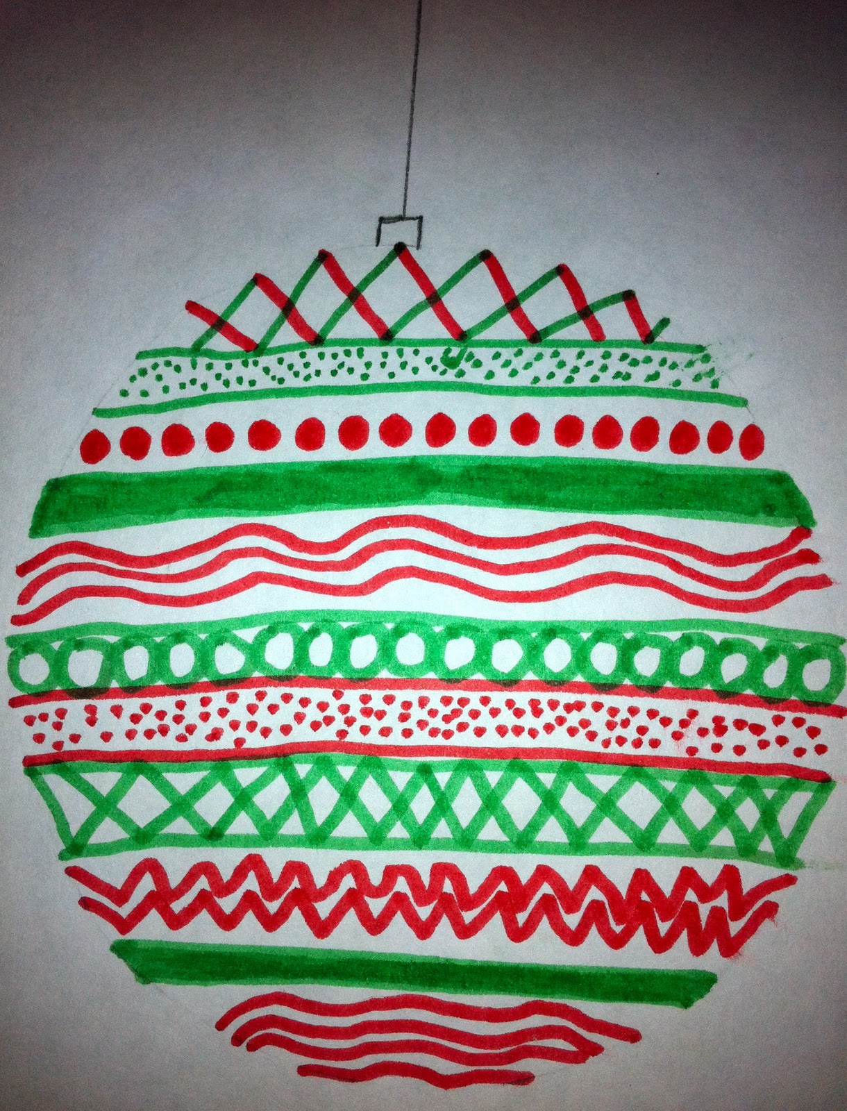 Expression of Imagination: "Line Design Ornaments" by Eighth Grade