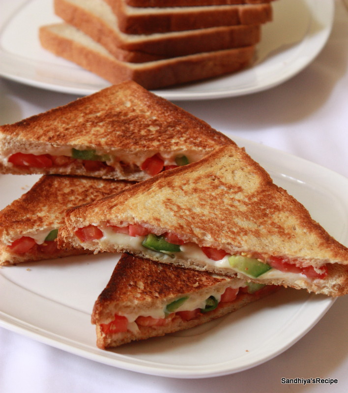 Sandhiya's Cookbook: Veg Cheese Sandwich | Cheese Sandwich