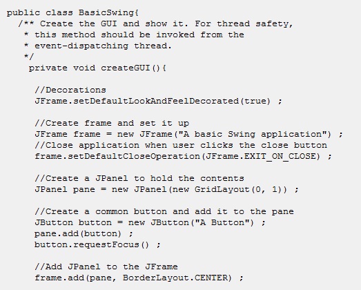 Swing components and containers ~ Java Tutorials