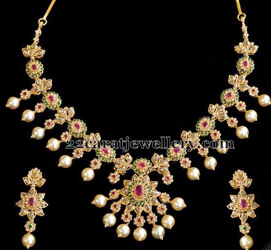 Trendy Floral Necklace by Musaddilal - Jewellery Designs