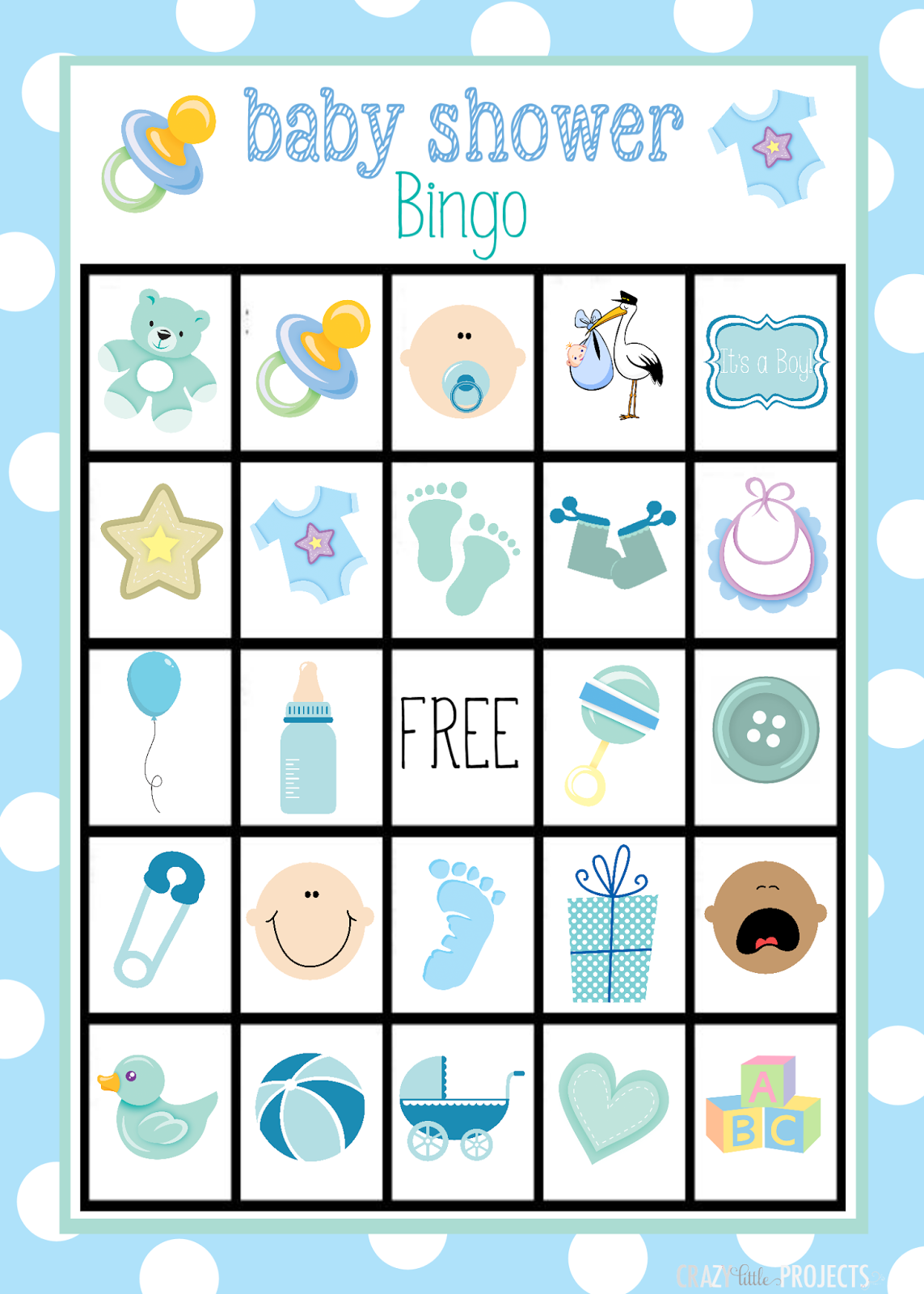 Bingo para Baby Shower de Niño para Imprimir Gratis Oh My Bebé