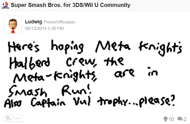 Here's hoping Meta Knight's crew gets in Smash Run Meta Knights Smash Run Captain Vul trophy Super Smash Bros. 3DS Miiverse