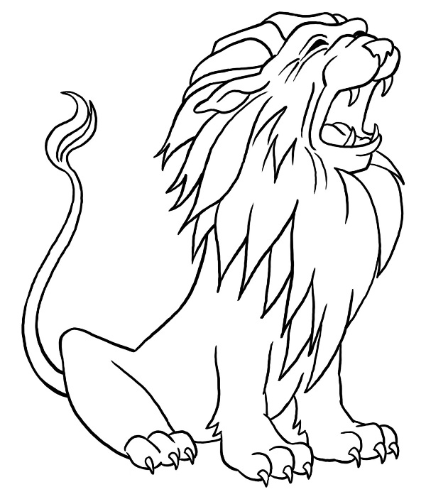 Mewarnai gambar hewan singa si raja hutan untuk belajar anak